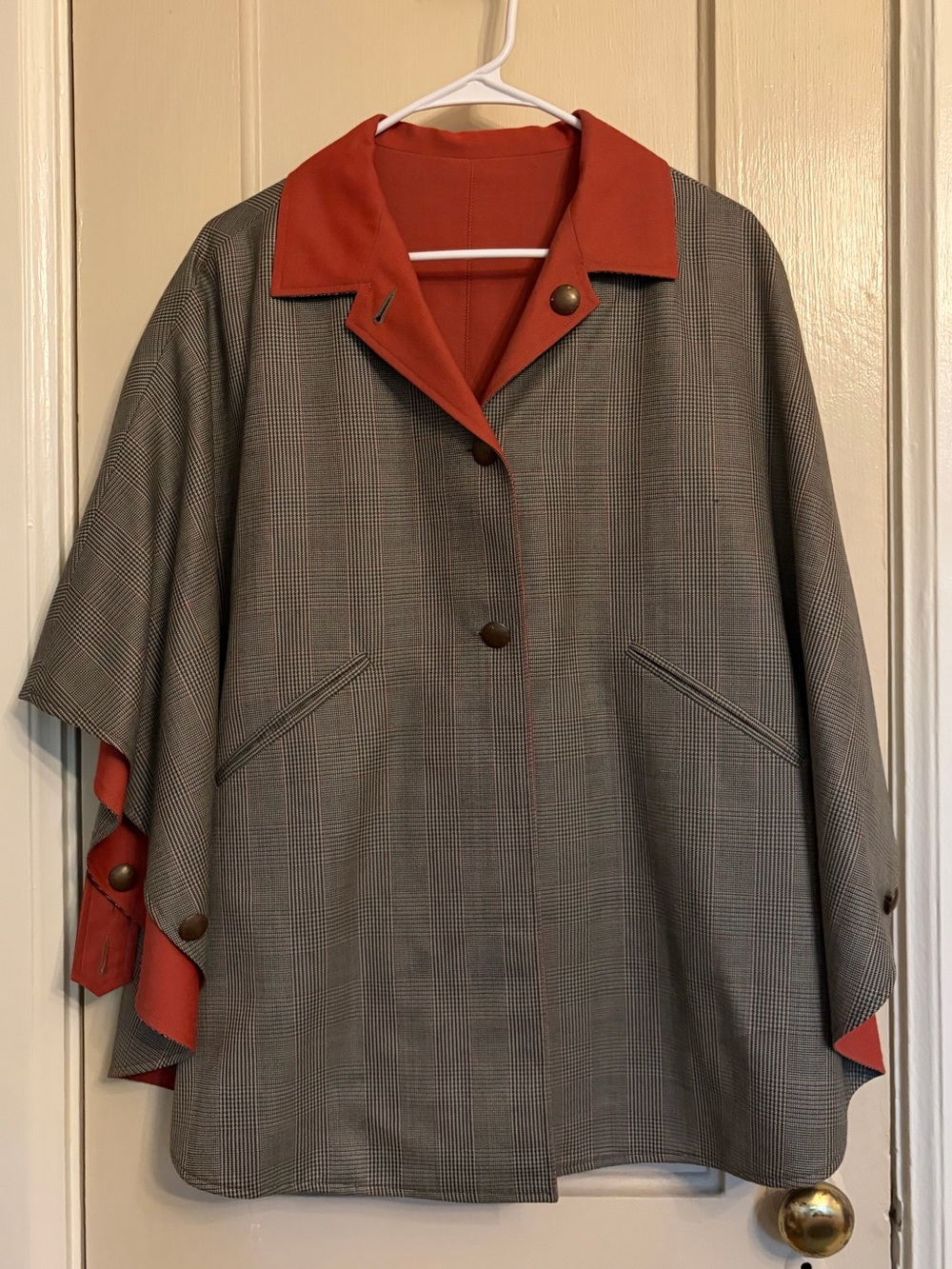 Vintage plaid poncho or cape